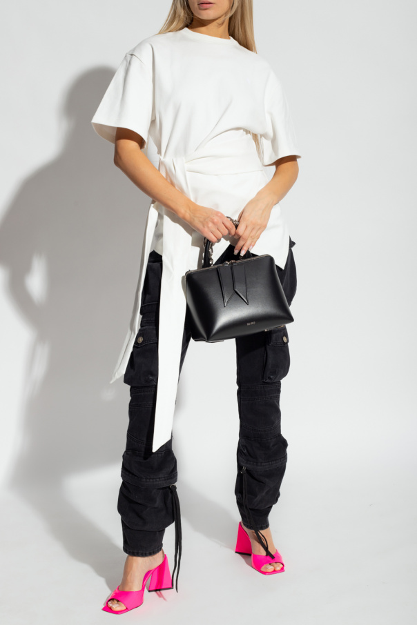 White 'Mabel' asymmetric T - shirt with tie waist The Attico